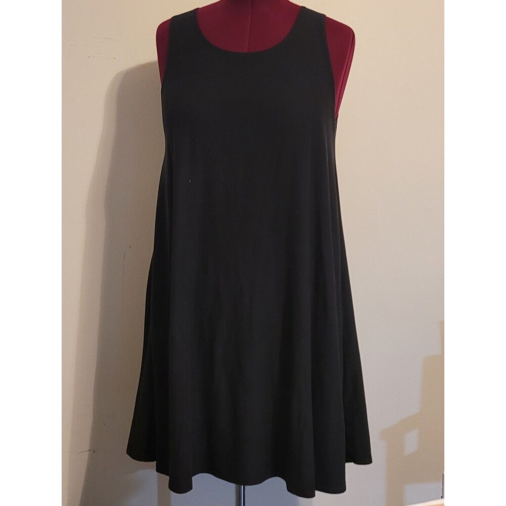 Time And Tru Womens L 12-14 Black  Dress Sleeveless Swing Crew Neck Pullover